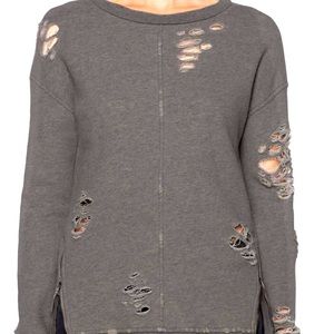 distressed sweater / in light grey like 2nd photo